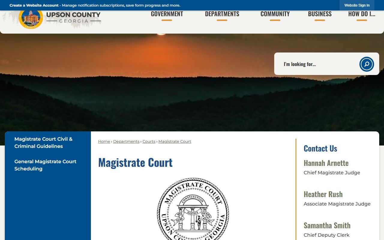 Upson County court records Magistrate Court page