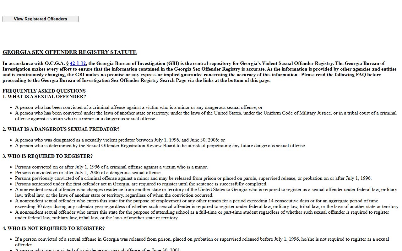 Upson County inmate records sex offender registry notice